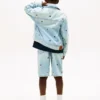 Oversize-jeansjacka med vågigt flaggmönster för barn Oversize-jeansjacka med vågigt flaggmönster för barn