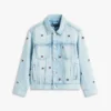 Oversize-jeansjacka med vågigt flaggmönster för barn Oversize-jeansjacka med vågigt flaggmönster för barn