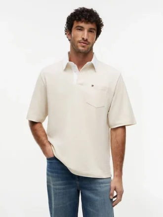 Oversized-passformad rugbypolo i crepejersey