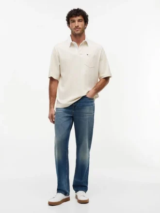 Oversized-passformad rugbypolo i crepejersey