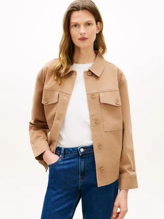 Oversized skjortjacka i twill