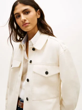 Oversized skjortjacka i twill