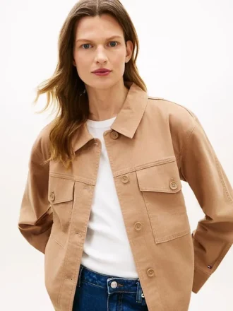 Oversized skjortjacka i twill