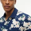 Pikétröja med blommönster i normal passform Pikétröja med blommönster i normal passform