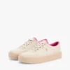 Platformsneakers i canvas med blandad struktur Platformsneakers i canvas med blandad struktur