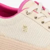 Platformsneakers i canvas med blandad struktur Platformsneakers i canvas med blandad struktur