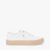 Platformsneakers i canvas med blandade texturer Platformsneakers i canvas med blandade texturer