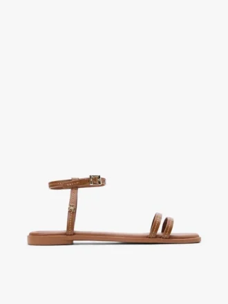 Platta lädersandaler