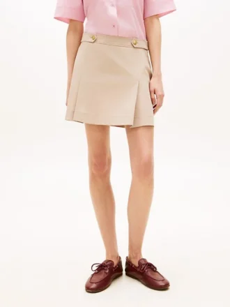 Plisserad minikjol i twill