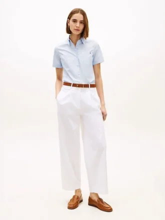 Plisserad twill-chino
