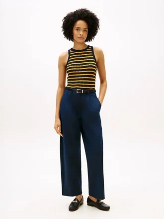 Plisserad twill-chino