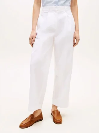 Plisserad twill-chino