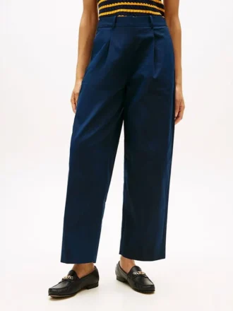 Plisserad twill-chino