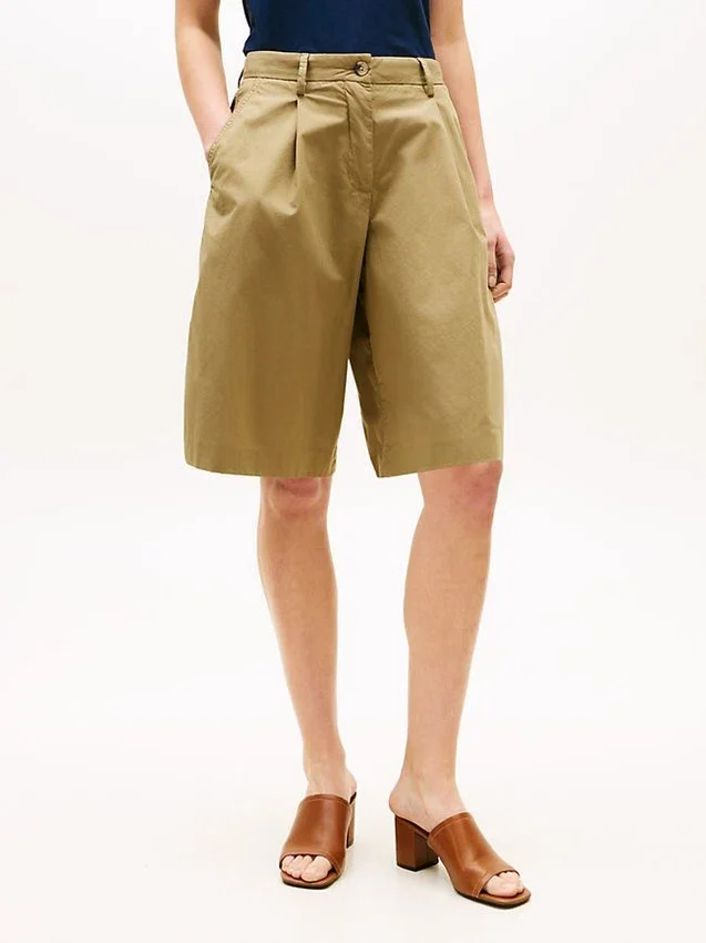 Plisserade poplin-shorts Plisserade poplin-shorts