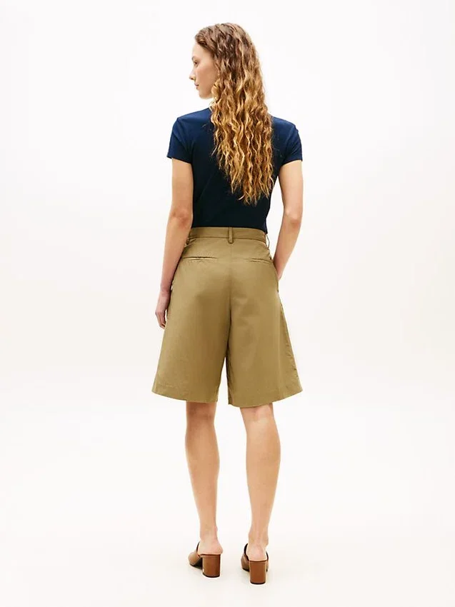 Plisserade poplin-shorts Plisserade poplin-shorts