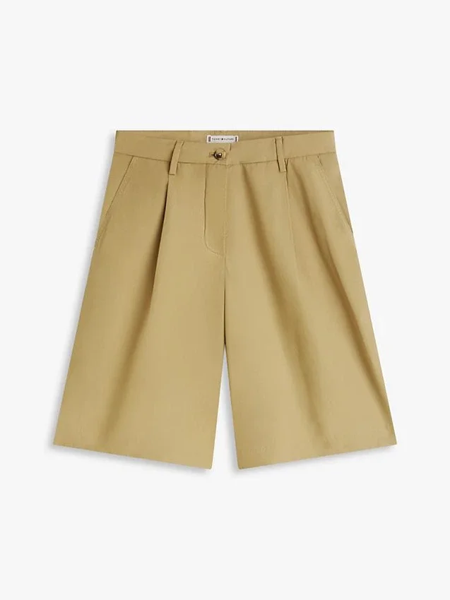 Plisserade poplin-shorts Plisserade poplin-shorts