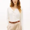 Pointelle T-shirt-kofta