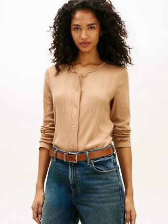 Pointelle T-shirt-kofta
