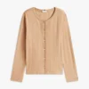 Pointelle T-shirt-kofta Pointelle T-shirt-kofta