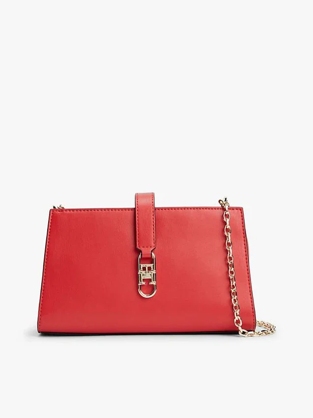 Polerad crossbody-väska med monogram och kedja Polerad crossbody-väska med monogram och kedja