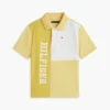 Polo i stretch med färgblock och logotyp för barn