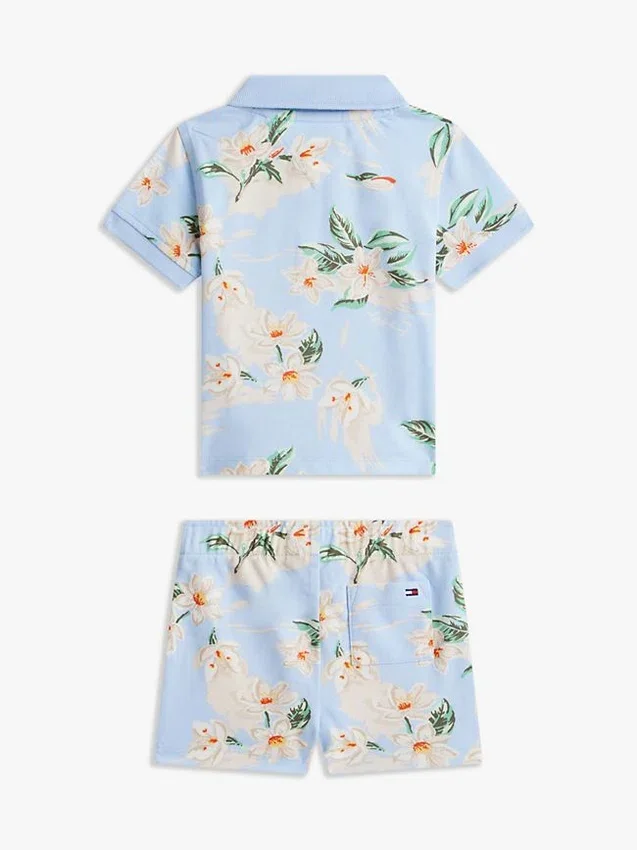 Polo- och shortsset med blommönster för Baby Polo- och shortsset med blommönster för Baby