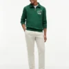 Polo-tröja med blommig logotyp och kvartslång dragkedja Polo-tröja med blommig logotyp och kvartslång dragkedja
