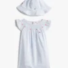 Presentpaket med randig klänning och hatt för Baby Presentpaket med randig klänning och hatt för Baby