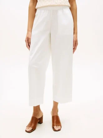 Pull-On Wide-Leg Ankle Byxor