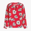 Pullover i crepe med blommönster