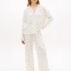 Pyjamasbyxor i jersey med blommönster Pyjamasbyxor i jersey med blommönster