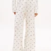 Pyjamasbyxor i jersey med blommönster Pyjamasbyxor i jersey med blommönster