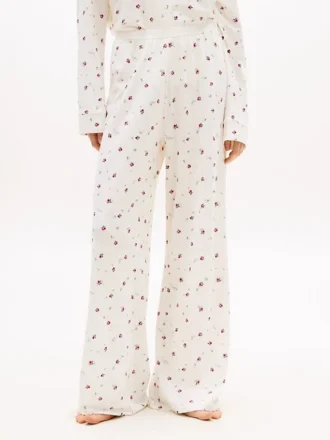 Pyjamasbyxor i jersey med blommönster