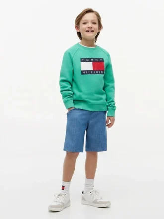 Raglan-tröja med Tommy Flag-logotyp för barn
