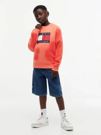 Raglan-tröja med Tommy Flag-logotyp för barn