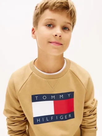 Raglan-tröja med Tommy Flag-logotyp för barn