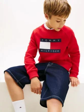 Raglan-tröja med Tommy Flag-logotyp för barn