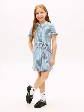 Randig denimklänning för barn