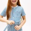 Randig denimklänning för barn