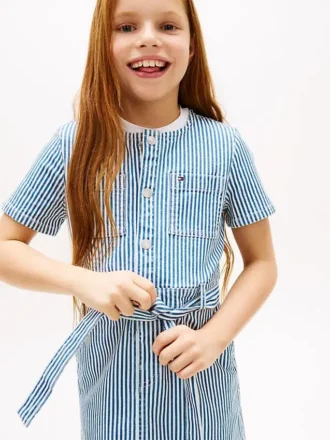 Randig denimklänning för barn