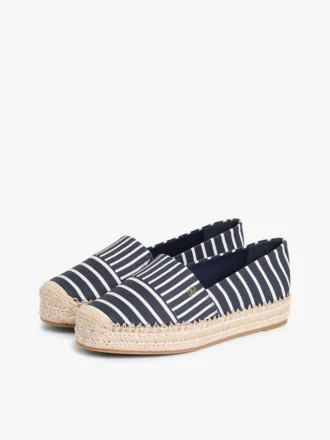 Randig espadrill med platåsula