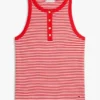 Randig Henley-linne med guldknappar Randig Henley-linne med guldknappar