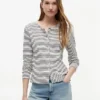 Randig Pointelle-kofta-T-shirt Randig Pointelle-kofta-T-shirt