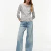 Randig Pointelle-kofta-T-shirt Randig Pointelle-kofta-T-shirt