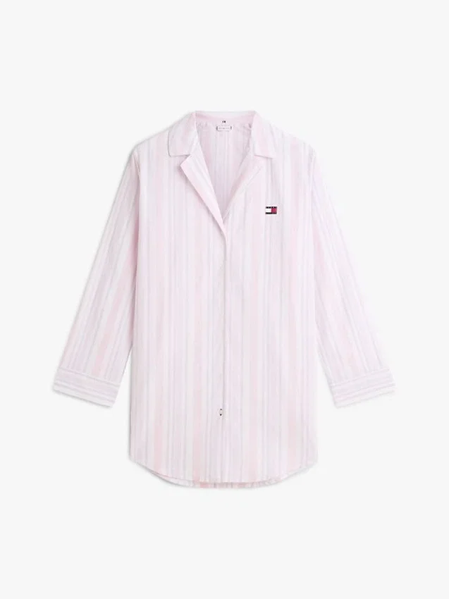 Randig poplin-nattklänning Randig poplin-nattklänning