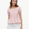 Randig rynkad poplin-top Randig rynkad poplin-top
