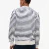 Randig sweatshirt i frotté med rund hals Randig sweatshirt i frotté med rund hals