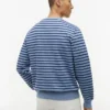 Randig sweatshirt i frotté med rund hals Randig sweatshirt i frotté med rund hals