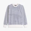 Randig sweatshirt i frotté med rund hals Randig sweatshirt i frotté med rund hals