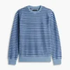Randig sweatshirt i frotté med rund hals Randig sweatshirt i frotté med rund hals
